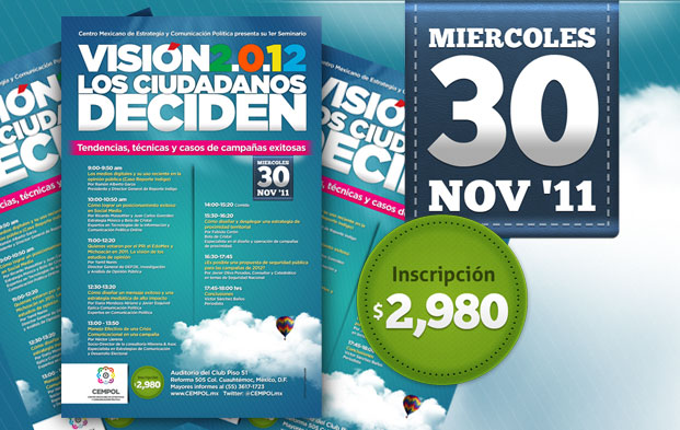Diseño de poster promocional para el Primer Seminario Vision 2012, Los Ciudadanos DECIDEN en Torre Mayor Piso 51, Mexico