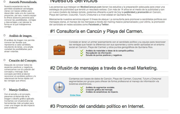 Analisis del segmento de mercado, mail marketing, manejo de publicidad politica online