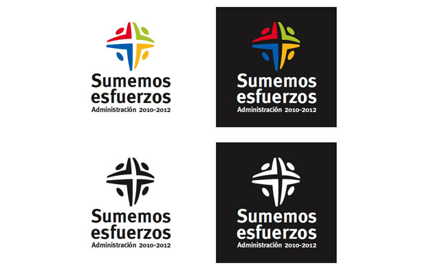 Usos del logotipo de Sumemos Esfuerzos para el Ayuntamiento de Valladolid