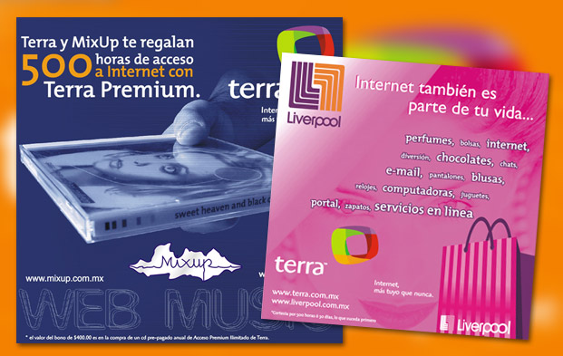 Diseño grafico publicitario para Terra Networks Mexico