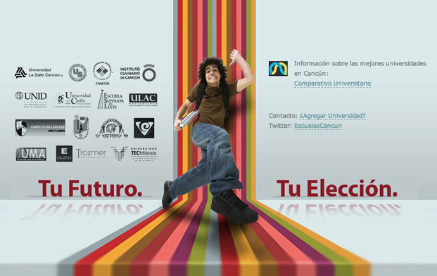 Diseño de portada en Internet para Universidades Cancun