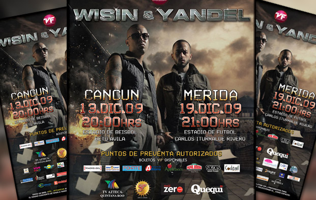 Diseño de publicidad para conciertos de Wisin and Yandel